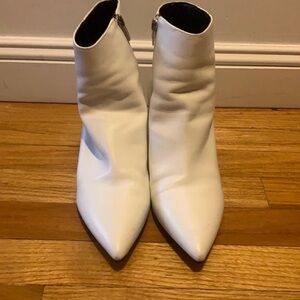 White Pointed Toe Ankle Boots Marc Fisher size 9.5
